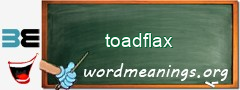 WordMeaning blackboard for toadflax